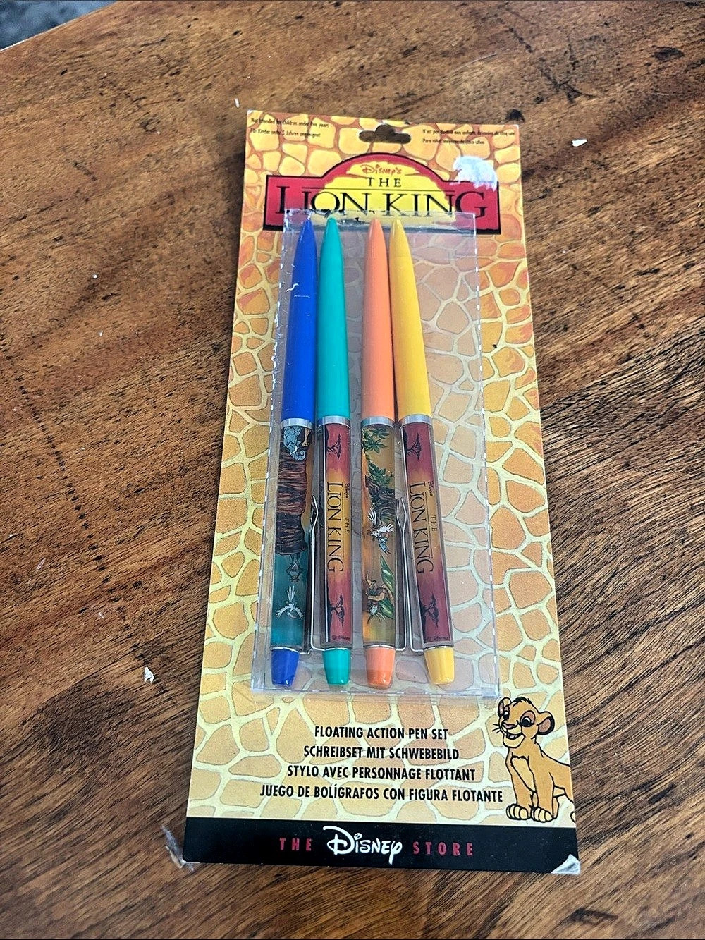 Vintage 90s Disney The Lion King Floating Action Pen Set 4-Pen Set NWT